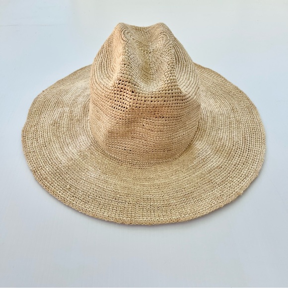 NEW Janessa Leone Chandler Raffia Straw Western Hat in Natural - Picture 3 of 9